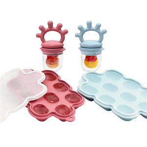 Juego de Chupete Manual de Dibujos Animados para Bebé, Bandeja de Hielo de Silicona Ecológica, Alimentador de Dentición, 1 Juego - Product Image 1