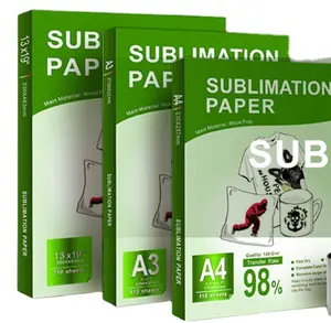 Carta per sublimazione di carta a trasferimento termico A3/A4 da 100gsm per stampante a inchiostro a sublimazione/tessuto in poliestere