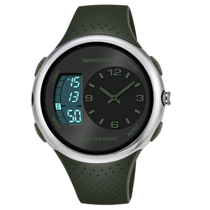 SANDA Dual Display Outdoor Sports <strong>Watches</strong> Mens Fashion 5Bar Waterproof Wristwatches Electronic <strong>Watch</strong> Digital Relogio - Product Image 2
