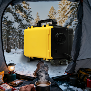 Chauffage diesel portable XMZ-HTB1 jaune avec réservoir intégré de 6 L, kit de <span class=keywords><strong>recirculation</strong></span>, silencieux rotatif et écran LCD pour camping-car et camion - Product Image 2