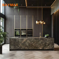 Évier d'îlot de rangement pour comptoir de cuisine en pierre de quartz de villa moderne