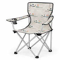Chaise de camping à dossier haut en gros avec porte-gobelet latéral et logo et motif personnalisés pour spectateurs de sports de plein air
