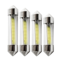 A80 Festoon COB dôme lumières voiture intérieur verre étui à lentilles C5W 31mm 36mm 39mm 41mm 12 puces LED 6000K 12V