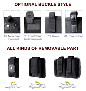 बाएं या दाएं हाथ के लिए टैक्टिकल कंसील्ड बेल्ट होल्स्टर इलास्टिक बेली बैंड कमर टूल नियोप्रीन होल्स्टर - Product Image 5