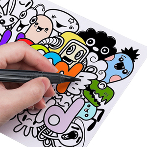 Khy Kh8028 Mẫu Miễn Phí Bán Buôn Biểu Tượng Tùy Chỉnh Đúp Tip Đánh Dấu Vĩnh Viễn Bàn Chải Phẳng Tip 8-Màu 2Mm Đen Màu Mực - Product Image 2