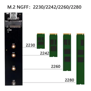 M.2 NGFF USB3.0に2280 2260 2242ベースタイプSSDケースM.2 NGFF SSDエンクロージャ
