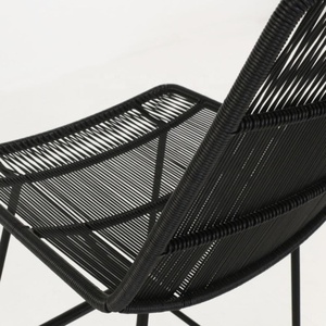 Modern Outdoor Rope <b>Bar</b> <b>Stool</b> Minimalist Patio Garden Wicker High Chair Metal Frame Counter Height Barstool Kitchen Furniture - Product Image 4