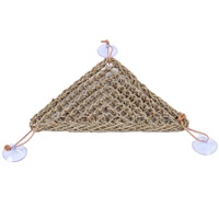 Filet d'escalade triangulaire en jonc de mer naturel pour hamac tissé, habitat de repos pour gecko cranté, crabe ermite, perroquet, lézard, hamac pour reptiles