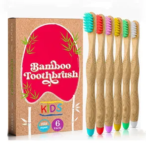 2023 Top Selling Bamboo Toothbrush Biodegradable Bristle With Logo Organic Eco-friendly Bamboo Charcoal Toothbrush For Children