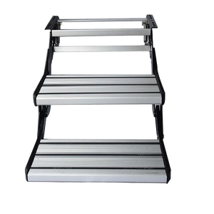 TOPWELLRV 2021 Dernière génération d'escaliers pliables <span class=keywords><strong>en</strong></span> métal antidérapants pour animaux de compagnie, légers et portables, 2 marches - Product Image 5