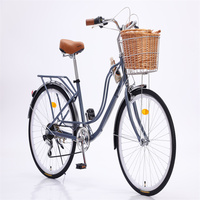 Bicicleta Eléctrica de 28 Pulgadas en Oferta, Nuevo Estilo, Bicicleta Urbana Económica para Mujer, 21 Velocidades, Cuadro de Acero, Horquilla de Aleación de Aluminio
