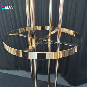 แจกันดอกไม้ประดิษฐ์ LEDA รุ่น Luxury Gold Floral Centerpiece ตกแต่งโต๊ะงานเลี้ยง ขาตั้งโลหะทันสมัยสำหรับงานแต่งงานและงานอีเว้นท์ - Product Image 2