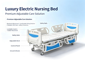 Letti Ospedalieri di Lusso per Pazienti Disabili, Letto da Degenza a Tre Funzioni Regolabili con Asta <span class=keywords><strong>Portaflebo</strong></span> - Product Image 6