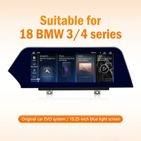 Pantalla de Navegación HD para Automóvil de 10.25 Pulgadas, Estilo Blade, para BMW Serie 3/4 2018 con Sistema EVO, Bluetooth, Compatible con las Funciones Originales del Automóvil