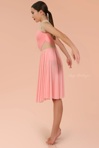 Factory Sheer Glistenet Inserts Pretty Peach Soft Floaty Lyrical Costume Dance Wear - Product Image 2