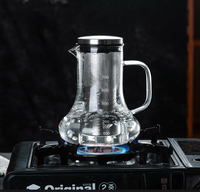 Carafe à café en verre de 50 oz, compatible avec les plaques de cuisson, pour infusion à froid, avec infuseur à fruits et filtre amovible en acier inoxydable