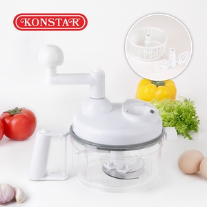 Multi-function Manual Hand Crank <b>Vegetable</b> <b>Chopper</b> Food Mincer Mixer with Transparent Bowl <b>for</b> Household Kitchen Use - Product Image 4