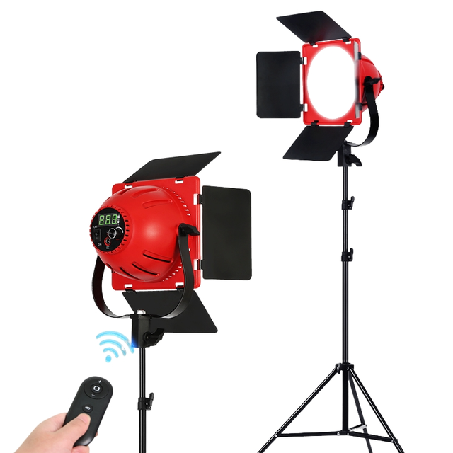 Led Video Light 80W Bi-Colour Streaming Video Red Head Fill Light Film Studio Photography Live Lighting