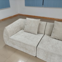 Precio al por mayor moderno moldeador de tela de 3 plazas sofá cama de esquina en forma de L comprimido para sala de estar y uso en hoteles