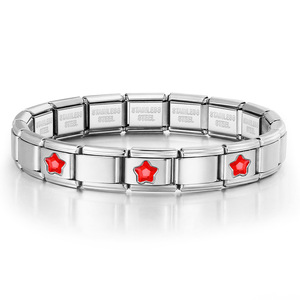 Pulsera Modular de Acero Inoxidable con Eslabones Italianos en Forma de Estrella, Joyería de Moda Unisex - Product Image 5