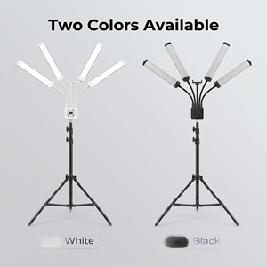 Kit d'éclairage vidéo LED professionnel à 4 bras CRI 90+ portable <span class=keywords><strong>pour</strong></span> studio <span class=keywords><strong>photo</strong></span>, idéal <span class=keywords><strong>pour</strong></span> YouTube, TikTok, créateurs de contenu, vlogs et miroirs - Product Image 2