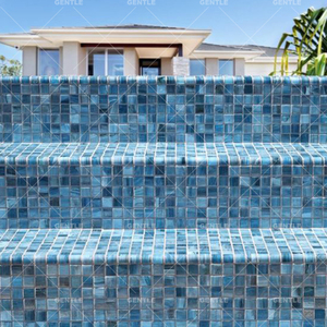 Tinh thể thủy tinh khảm phòng tắm tường gạch giá rẻ màu xanh vuông thủy tinh khảm hồ bơi gạch - Product Image 4