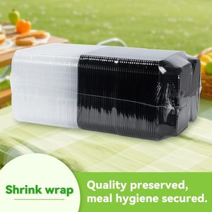 Ecofriendly Embossed Square Microwave Safe <b>Plastic</b> Takeaway Food Containers Lids 1-5 Compartment Disposable Meal Prep Togo <b>Box</b> - Product Image 4