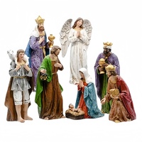 7 pièces ensemble décoration de la maison articles religieux faits à la main Figurines de la nativité Figurine en résine ensemble de nativité Figurines de noël