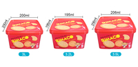 Boîte d'emballage de biscuits carrés jetables, vente en gros, contenants en plastique avec poignée