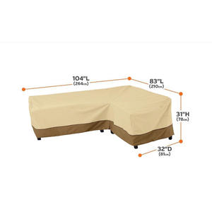 Housse de canapé d'angle en forme de L imperméable pour meubles de patio 210D longue avec tissu anti-poussière et polyester en tissu Oxford - Product Image 2