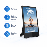 Kiosco Digital Portátil para Exteriores con Clasificación IP65 de 43 Pulgadas, Pantalla Táctil a Todo Color, Vertical, con Soporte de Pie