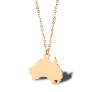 Collar con Colgante de <span class=keywords><strong>Mapa</strong></span> del Mundo en Acero Inoxidable Chapado en Oro, Venta al Por Mayor, Personalizable, Unisex, Regalo de Moda - Product Image 6