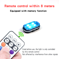 Luz de Emergencia RGBMini para Avión, Control Remoto Inalámbrico, Luz de Advertencia LED de 7 Colores para Tubo de Escape de Automóvil, Bicicleta, Motocicleta
