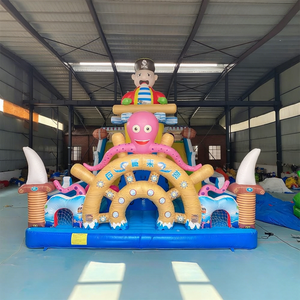 Structure gonflable combinée sur le thème des pirates de l'océan avec toboggan, château gonflable pieuvre et requin pour enfants, idéale pour événements commerciaux et <span class=keywords><strong>location</strong></span> - Product Image 5