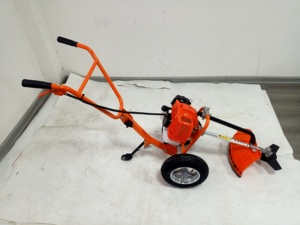 Débroussailleuse thermique professionnelle sans fil 52 cm³ à 2 temps, 2 roues, pour la coupe de l'herbe, motoculteur manuel de qualité industrielle - Product Image 5
