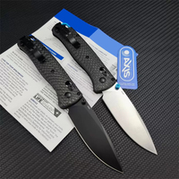 Couteau pliant manuel Bochen 535 Bugout avec manche en fibre de carbone AXIS, couteau de poche en acier Damas, adapté aux deux mains, pour le camping en plein air