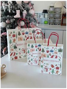 Custom Logo Recyclable Christmas Kraft Paper <b>Bags</b> with Twisted Handles Offset Printed White Gift & <b>Craft</b> Shopping <b>Bags</b> - Product Image 5
