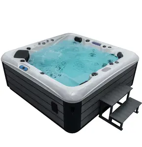 Manufactory Wholesale 3 Seats And 2 Lounges Bis Size Hot Tub 5 Person Outdoor Spa Bathtub Square Tubs