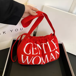 Bolso de Mano de Lona de Algodón con Diseño Retro para Mujer, Cierre con Cordón, Tres Correas, Bolso de Compras - Product Image 1