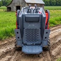 Mini-chargeuse compacte sur pneus avec accessoires hydrauliques pour l'agriculture et l'aménagement paysager