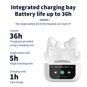 2024 A8 tour du lịch Pro 2 TWS ANC không dây tai nghe LCD màn hình cảm ứng điều khiển mới thông minh hệ thống Tiếng ồn hủy bỏ hiển thị kỹ thuật số - Product Image 2