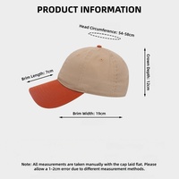 Casquette de baseball unisexe à 6 panneaux, color block, couronne profonde, réglable, logo personnalisé, couleur personnalisée, directement de l'usine