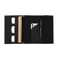 Funda para Cuaderno A5 de Cuero PU RR, Carpeta Planificadora con Ranuras para Tarjetas y Portaplumas, Estuche Protector Portátil para Diario de Negocios