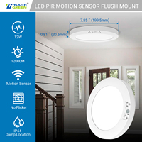 Plafonnier LED 7 pouces 5CCT avec détecteur de mouvement PIR et temporisation réglable 30-120s, AC120V, homologué ETL pour les entrées intérieures aux États-Unis et au Canada