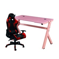 Bureau de jeu pour ordinateur de 1,2 m avec pieds en forme de Z, plateau en MDF, structure en métal, table de jeu pour utilisation informatique, rose, marque SZD, SGD-1505