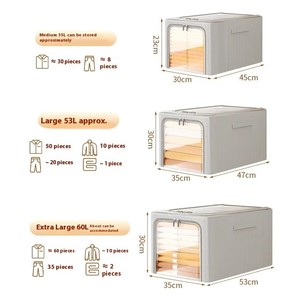 Hộp đựng quần áo gấp gọn chắc chắn bằng vải Oxford, có nắp và khóa kéo, dùng để sắp xếp tủ quần áo - Product Image 4