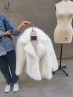 Veste en fausse fourrure de renard moyen pour femmes, taille plus, manches longues, imitation fourrure de zibeline, automne-hiver