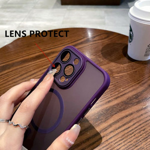 Toptan iş manyetik akrilik buzlu cep telefonu kılıfı <span class=keywords><strong>iPhone</strong></span> <span class=keywords><strong>11</strong></span> 12 13 14 15 <span class=keywords><strong>pro</strong></span> <span class=keywords><strong>max</strong></span> mat Lens korumak arka kapak - Product Image 3