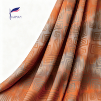 Tissu tissé 100% viscose, imprimé abstrait brun chaud, léger, pour robes d'été pour femmes