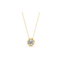 Collar de Moissanita con Bisel Festoneado, Plata 925, Chapado en Oro de 18K, Cadena de Cable, 2ct D VVS1, Certificado GRA, Uso Diario, Sin Níquel